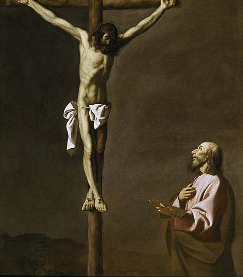 Francisco de Zurbaran Saint Luke as a painter, before Christ on the Cross China oil painting art